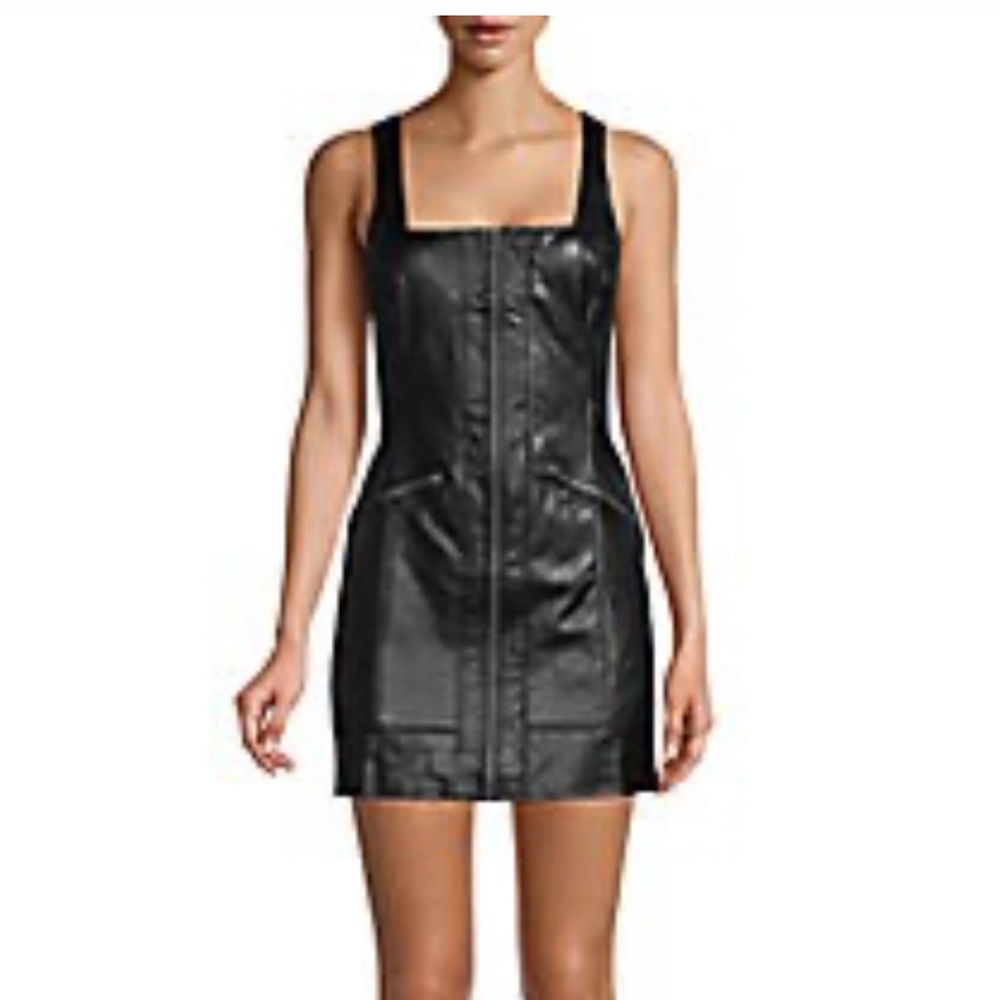 Free People Faux Leather Mini Sheath Dress